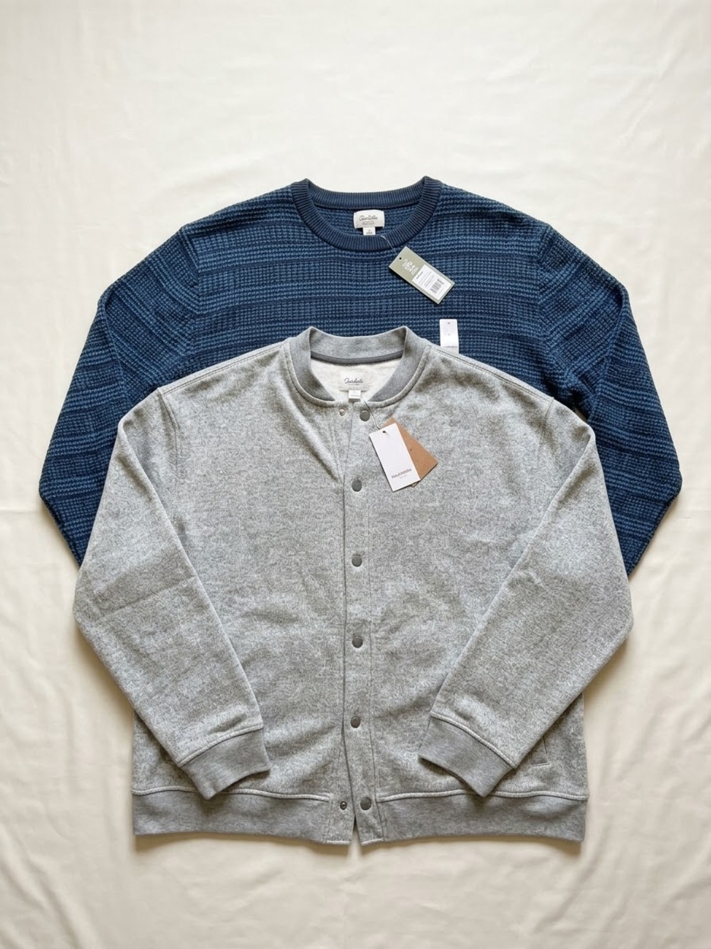 NWT Mens Goodfellow & Co 2-Piece Sweater Lot - Size XXL (Snap Jacket & Crewneck)